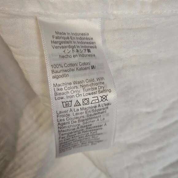 🤍J.CREW Women's Large White Double-Gauze Button-Up Shirt Casual Chic Cotton - Picture 6 of 6